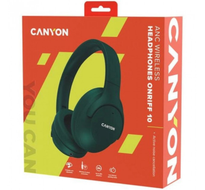 Навушники Canyon OnRiff 10 ANC Bluetooth Green (CNS-CBTHS10GN)