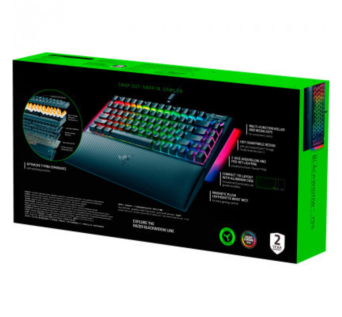 Клавіатура Razer BlackWidow V4 75 USB UA Black (RZ03-05000100-R3M1)