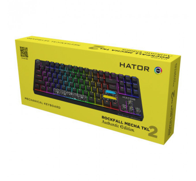 Клавіатура Hator Rockfall 2 Mecha TKL Authentic Edition Aurum Milky Way Silent USB Black (HTK-530)