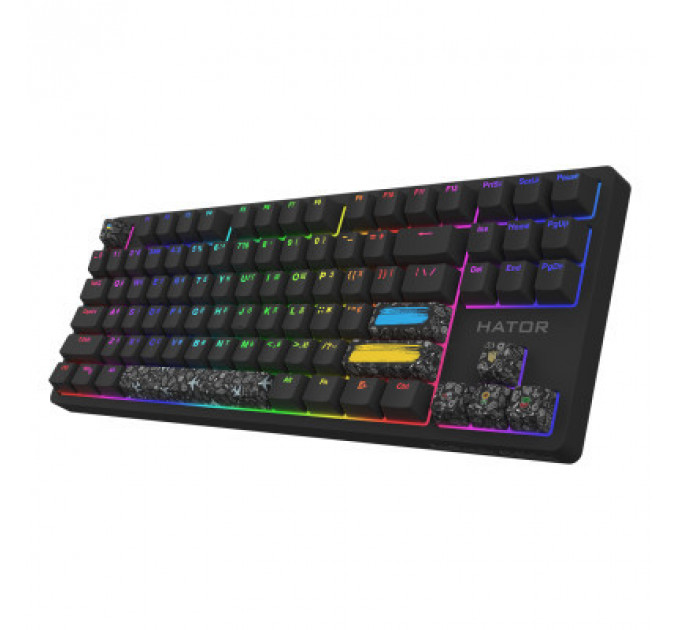 Клавіатура Hator Rockfall 2 Mecha TKL Authentic Edition Aurum Milky Way Silent USB Black (HTK-530)