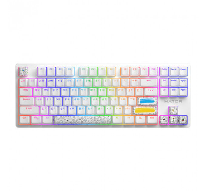 Клавіатура Hator Rockfall 2 Mecha TKL Authentic Edition Aurum Milky Way Silent USB White (HTK-531)