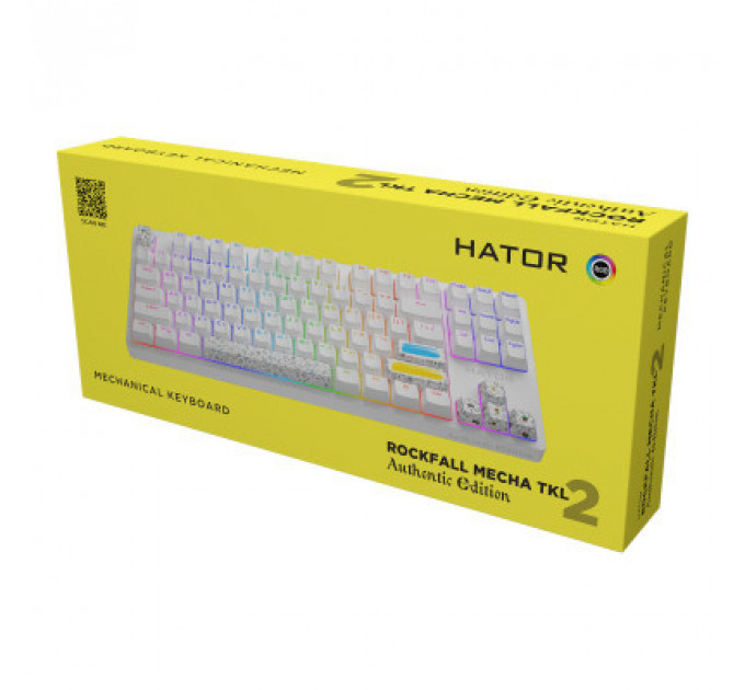 Клавіатура Hator Rockfall 2 Mecha TKL Authentic Edition Aurum Milky Way Silent USB White (HTK-531)