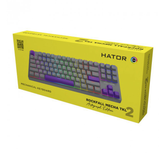 Клавіатура Hator Rockfall 2 Autograph Edition Mecha TKL Aurum Choco USB Titanium (HTK-526)