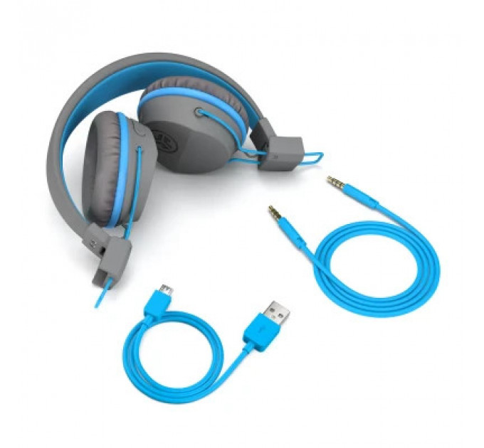 Навушники Jlab JBuddies Studio Wireless Graphite/Blue (IEUHBSTUDIORGRYBLU4)