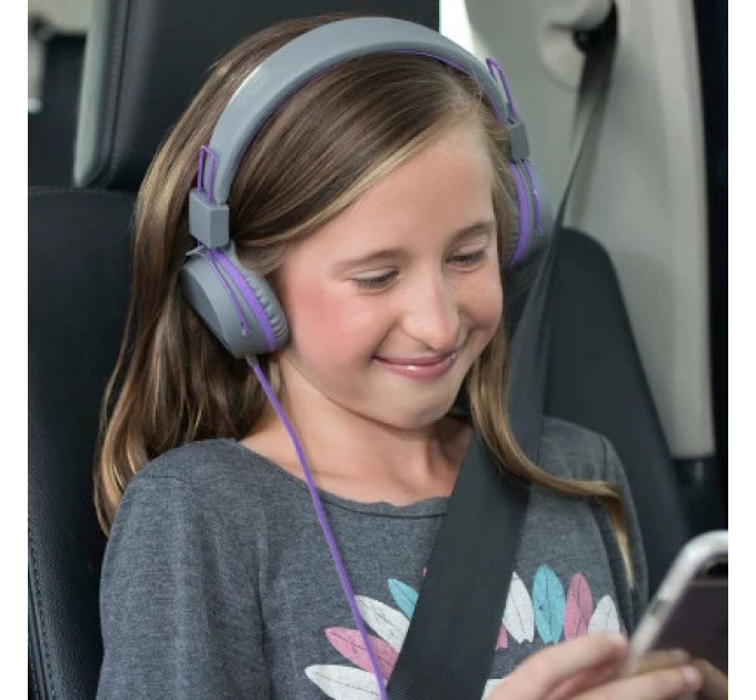 Навушники Jlab JBuddies Studio Kids Wired Graphite/Violet (IEUHJKSTUDIORGRYPRP6)