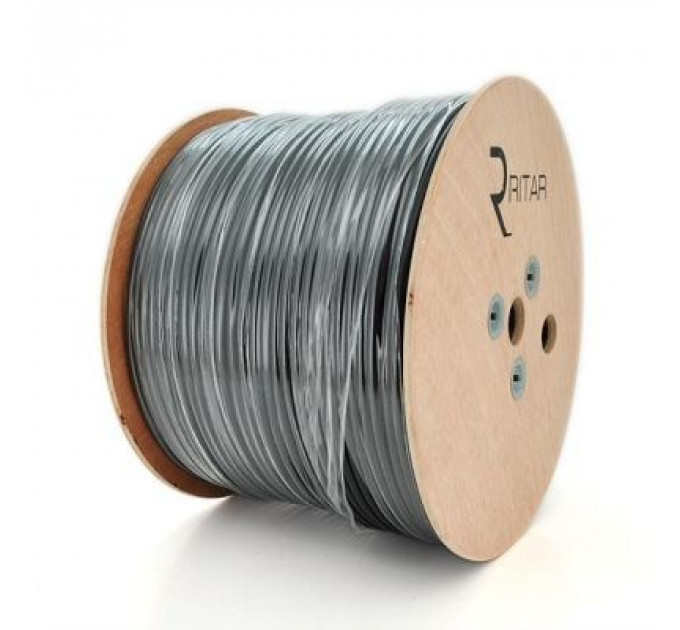 Кабель мережевий Ritar FTP 305м, cat 6, CU, КНПЭ 4*2*0,54мм, Black, outdoor (00553)