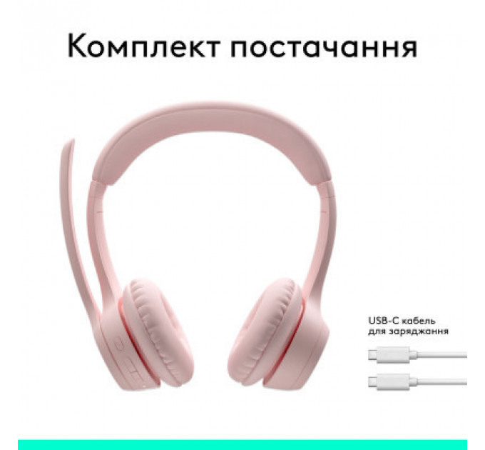 Навушники Logitech Zone 300 Bluetooth Rose (981-001412)