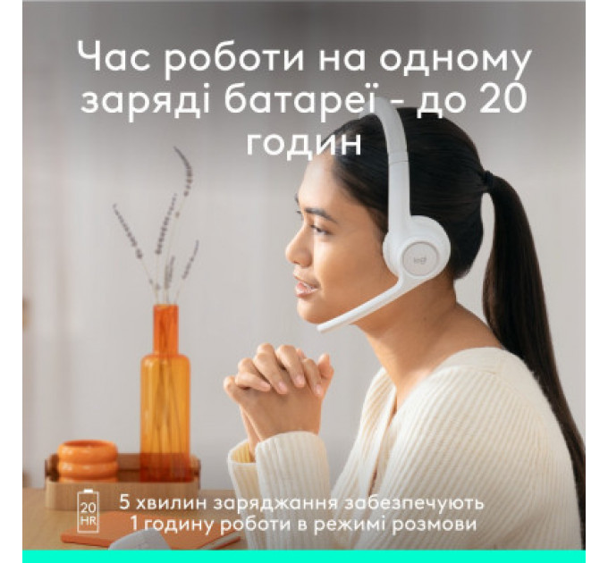 Навушники Logitech Zone 300 Bluetooth Off-White (981-001417)