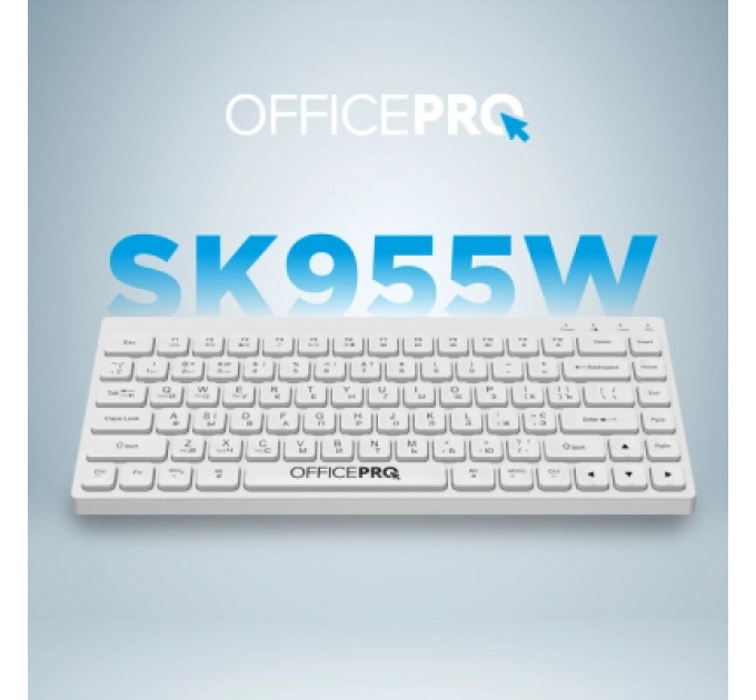 Клавіатура OfficePro SK955W Wireless/Bluetooth White (SK955W)