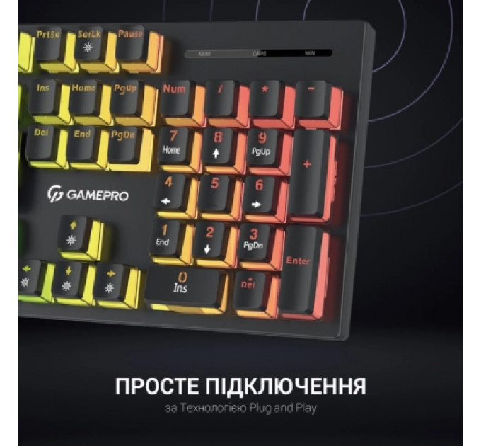 Клавіатура GamePro MK85B Blue Switch RGB USB Black (MK85B)