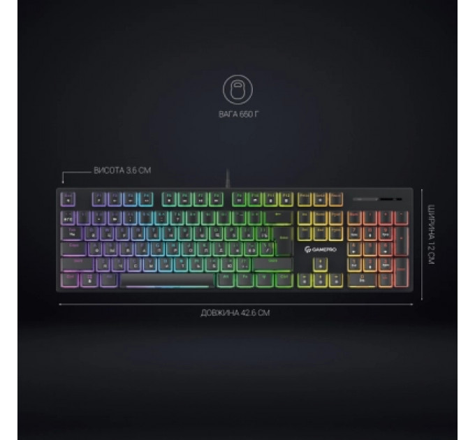 Клавіатура GamePro MK85B Blue Switch RGB USB Black (MK85B)