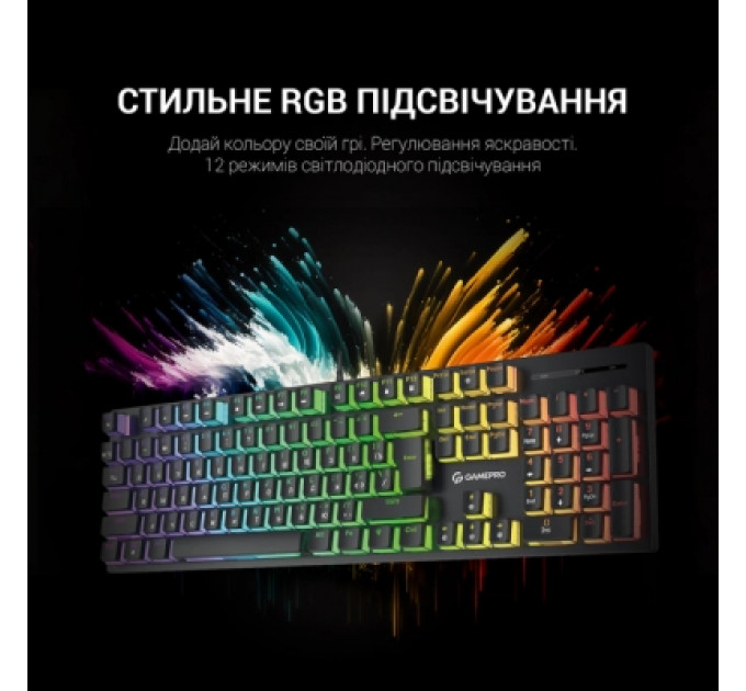 Клавіатура GamePro MK85B Blue Switch RGB USB Black (MK85B)