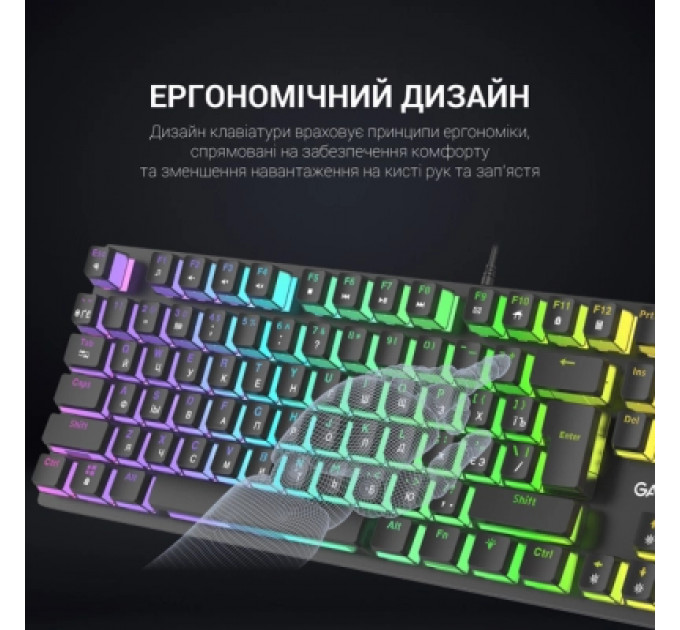 Клавіатура GamePro MK85B Blue Switch RGB USB Black (MK85B)