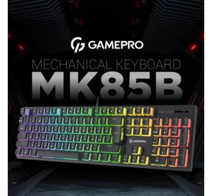 Клавіатура GamePro MK85B Blue Switch RGB USB Black (MK85B)