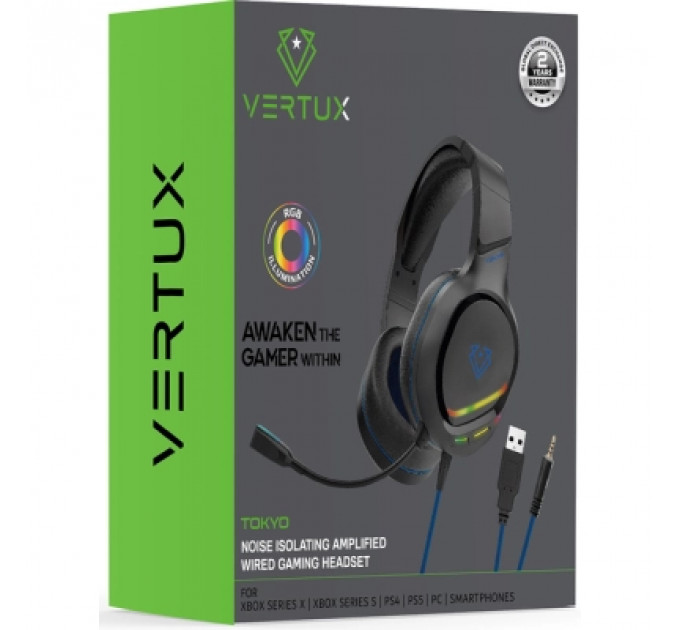 Навушники Vertux Tokyo 7.1 Mini Jack 3.5мм Blue (tokyo.blue)