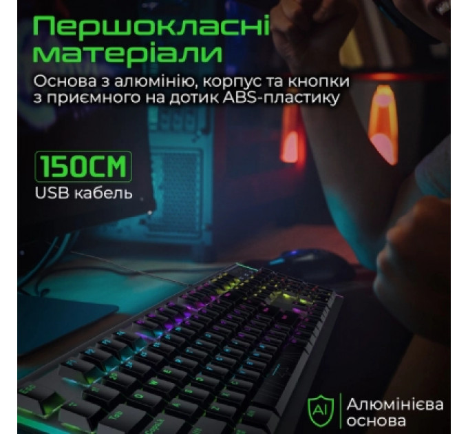 Клавіатура Vertux Comando USB Black (comando.black)