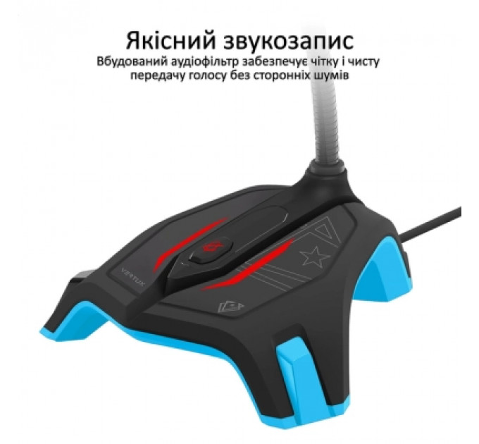Мікрофон Vertux Streamer-2 LED USB Blue (streamer-2.blue)
