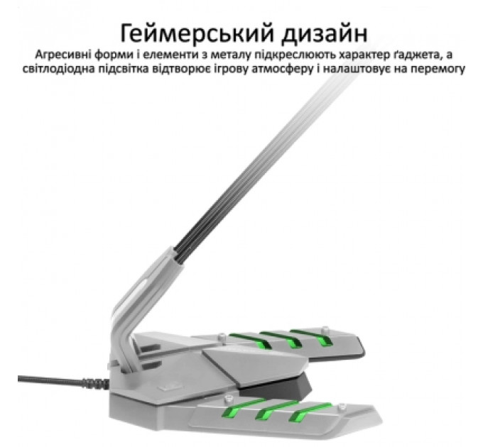 Мікрофон Vertux Streamer-3 LED USB Grey (streamer-3.grey)