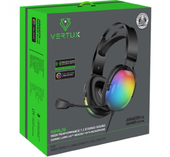 Навушники Vertux Sirius 7.1 USB Black (sirius.black)