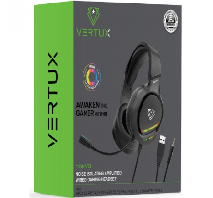 Навушники Vertux Tokyo 7.1 Mini Jack 3.5мм Black (tokyo.black)