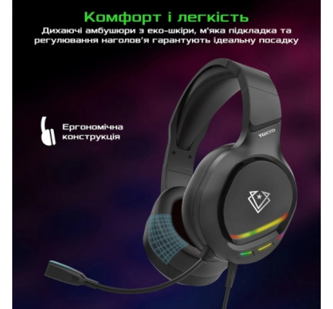 Навушники Vertux Tokyo 7.1 Mini Jack 3.5мм Black (tokyo.black)