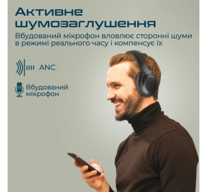 Навушники Promate Concord ANC Black (concord.black)