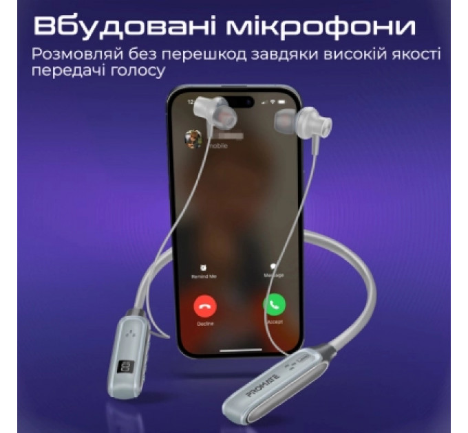 Навушники Promate Leap Silver (leap.silver)