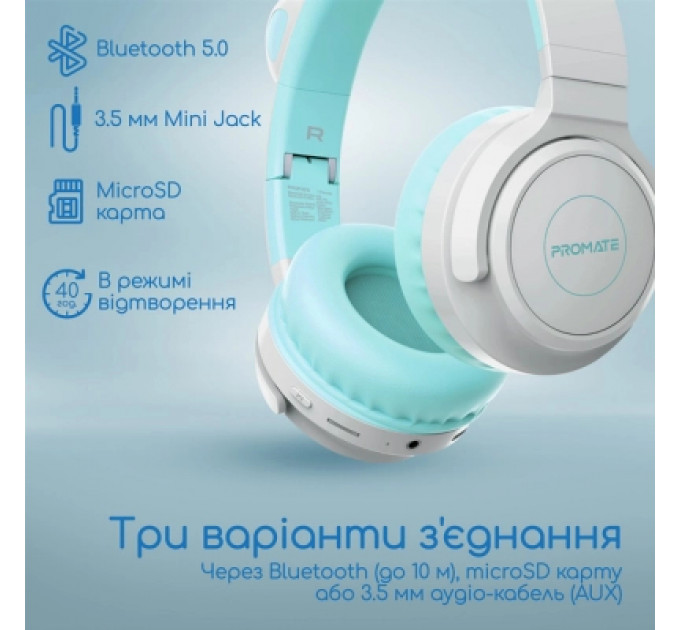Навушники Promate Panda Aqua (panda.aqua)