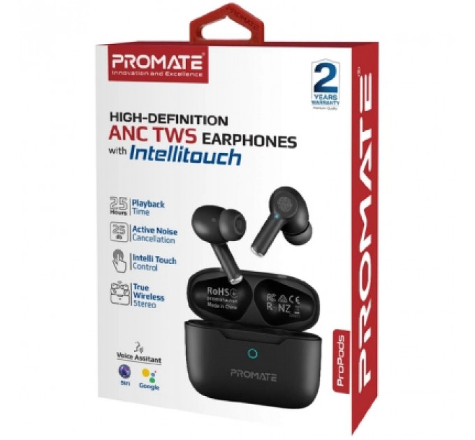 Навушники Promate ProPods Black (propods.black)