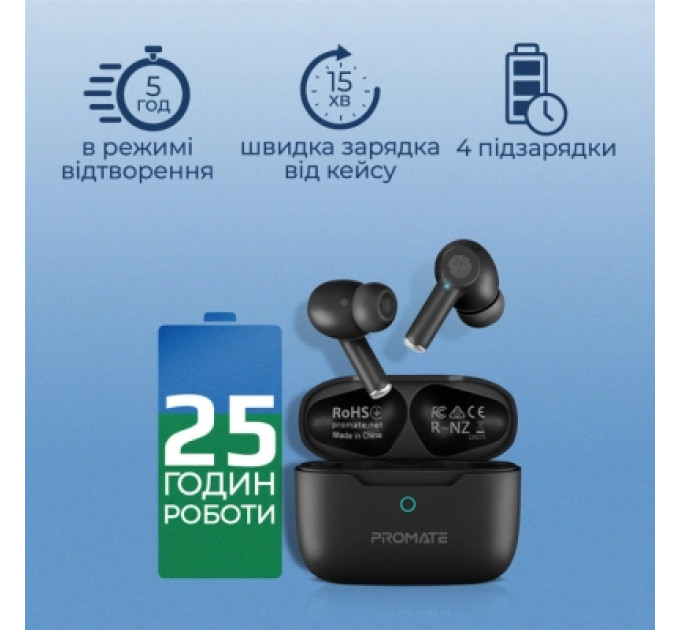 Навушники Promate ProPods Black (propods.black)