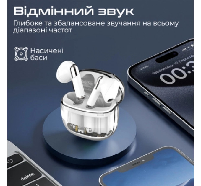 Навушники Promate TransPods White (transpods.white)