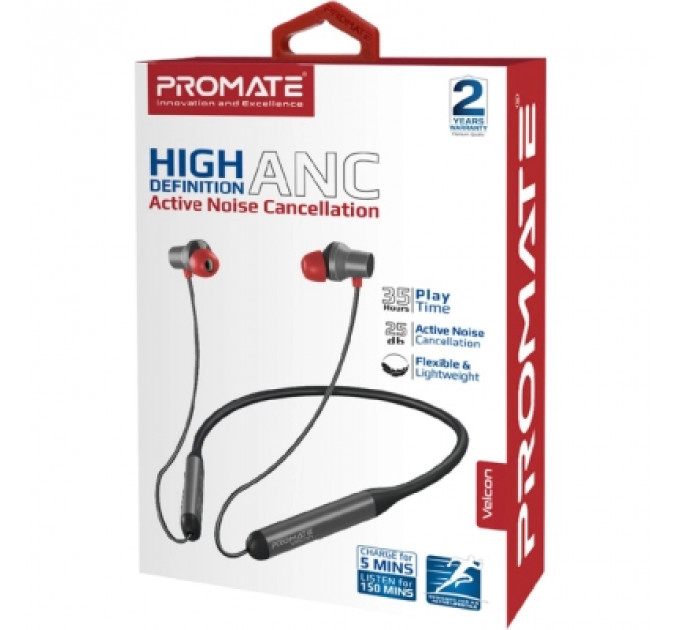 Навушники Promate ANC Velcon Black (velcon.black)