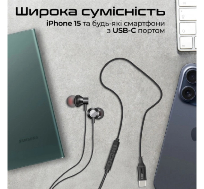 Навушники Promate Silken-C Black (silken-c.black)