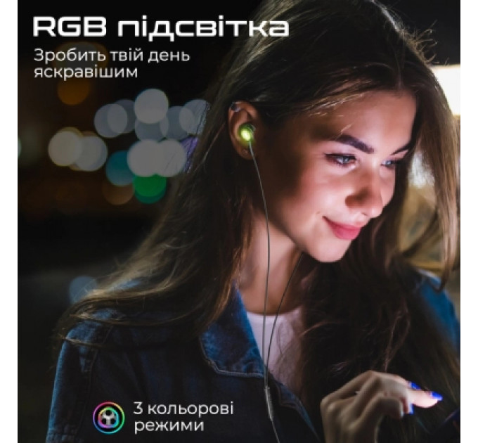 Навушники Promate LumiBuds-C Black (lumibuds-c.black)