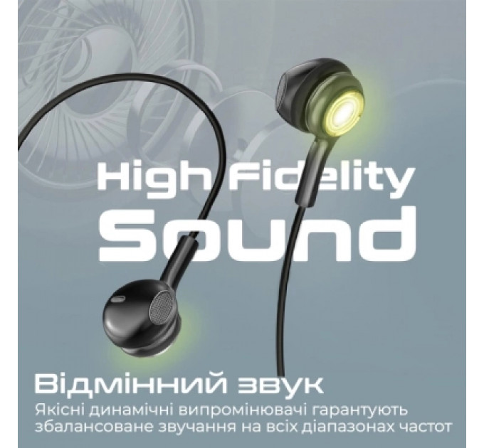 Навушники Promate LumiBuds-C Black (lumibuds-c.black)
