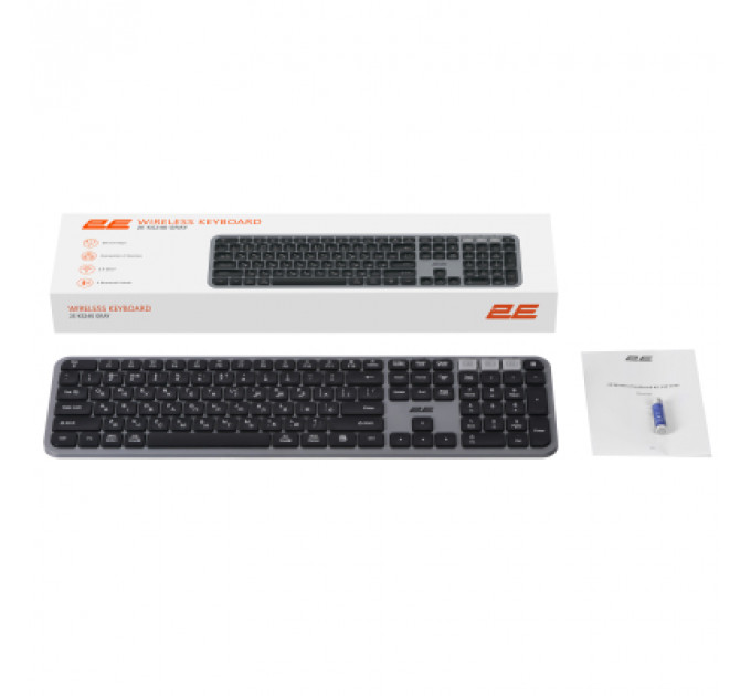 Клавіатура 2E KS240 Wireless USB/Bluetooth UA Grey (2E-KS240WG_UA)