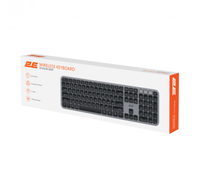 Клавіатура 2E KS240 Wireless USB/Bluetooth UA Grey (2E-KS240WG_UA)