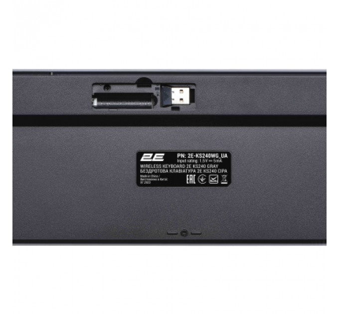 Клавіатура 2E KS240 Wireless USB/Bluetooth UA Grey (2E-KS240WG_UA)