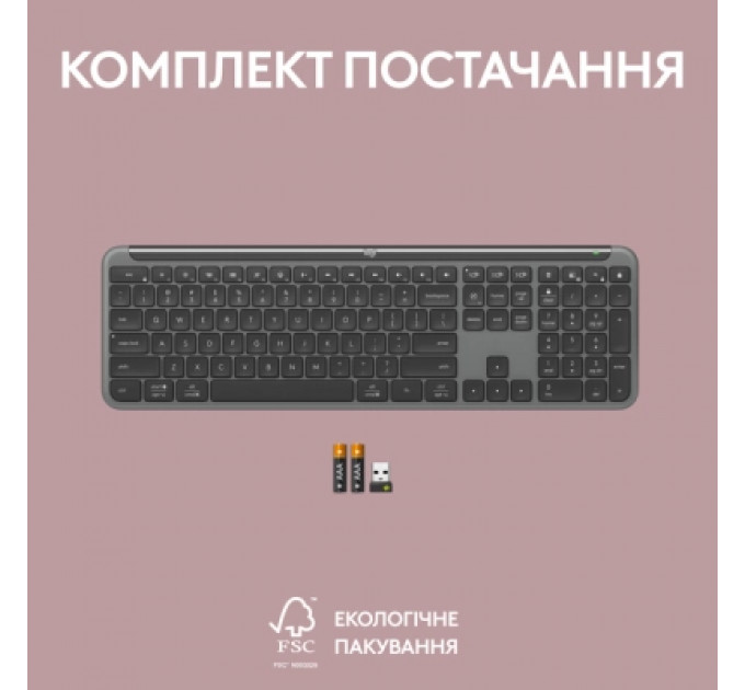 Клавіатура Logitech K950 Bluetooth/Wireless UA Graphite (920-012465)