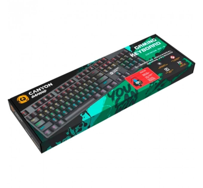 Клавіатура Canyon Deimos GK-4 Rainbow LED USB UA Black (CND-SKB4-US)