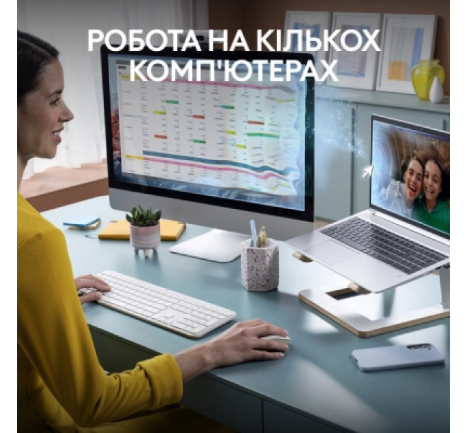 Комплект Logitech MK950 Bluetooth/Wireles UA Off-White (920-012491)