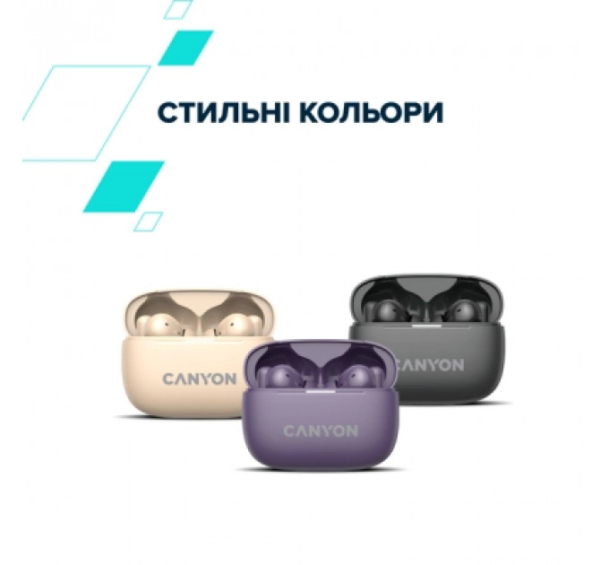Навушники Canyon TWS-10 OnGo ANC ENC Graphite (CNS-TWS10B)