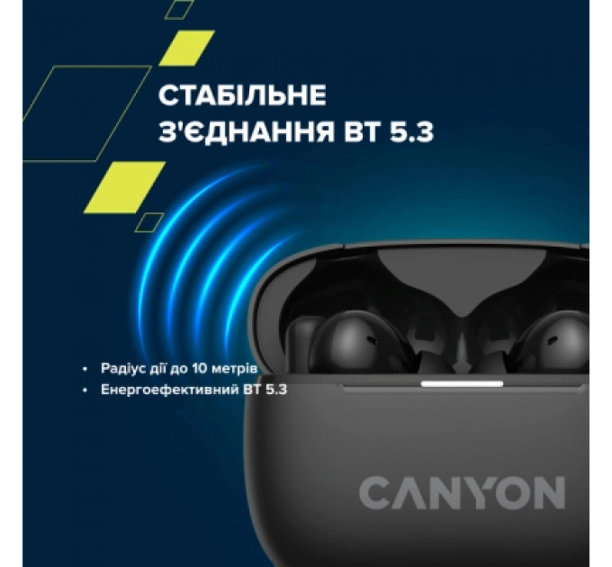 Навушники Canyon TWS-10 OnGo ANC ENC Graphite (CNS-TWS10B)