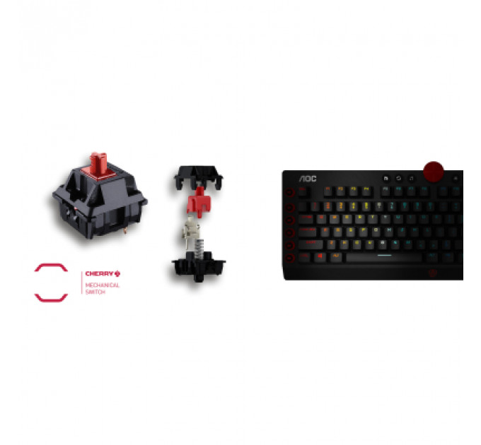 Клавіатура AOC AGK700 RGB Cherry MX Red USB Black (AGK700DR2R)