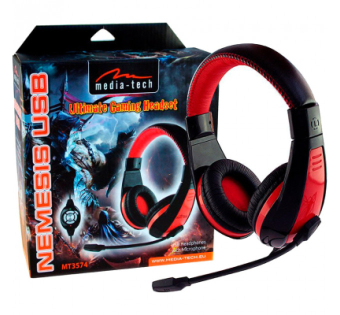 Навушники Media-Tech Nemesis USB Black-Red (MT3574)