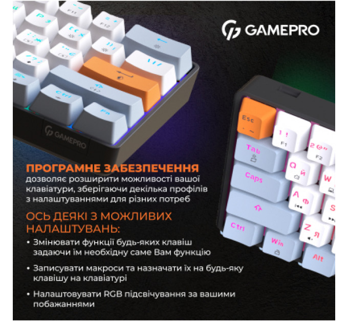 Клавіатура GamePro MK130R Hot-Swap Red Swich RGB USB UA Black (MK130R)