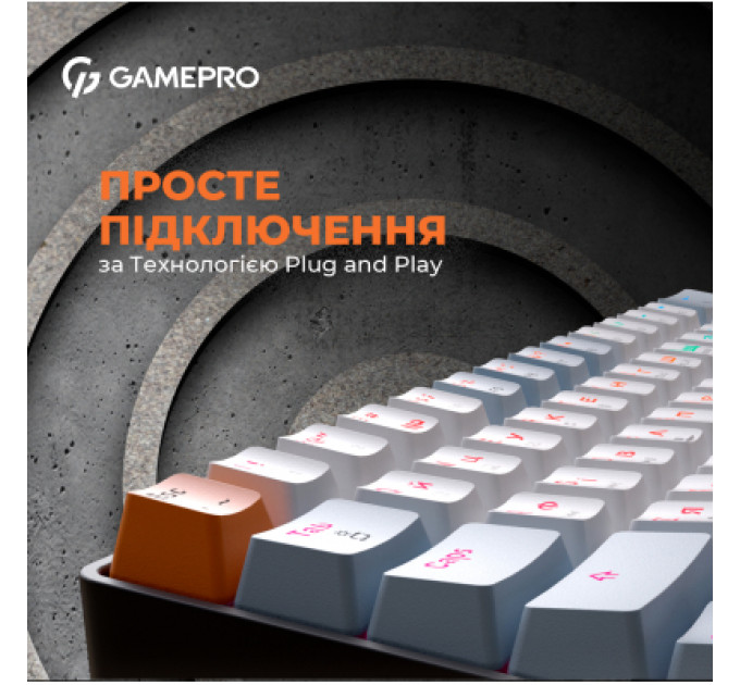 Клавіатура GamePro MK130R Hot-Swap Red Swich RGB USB UA Black (MK130R)