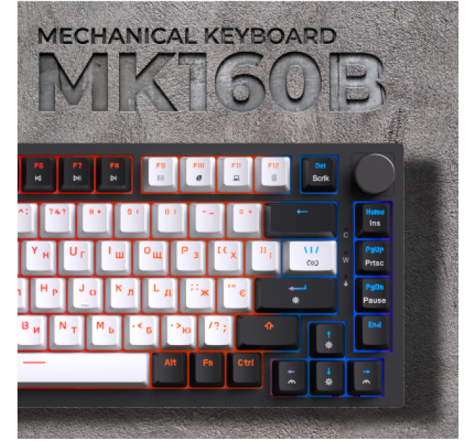 Клавіатура GamePro MK160B Hot-Swap Red Swich RGB USB UA Black (MK160B)