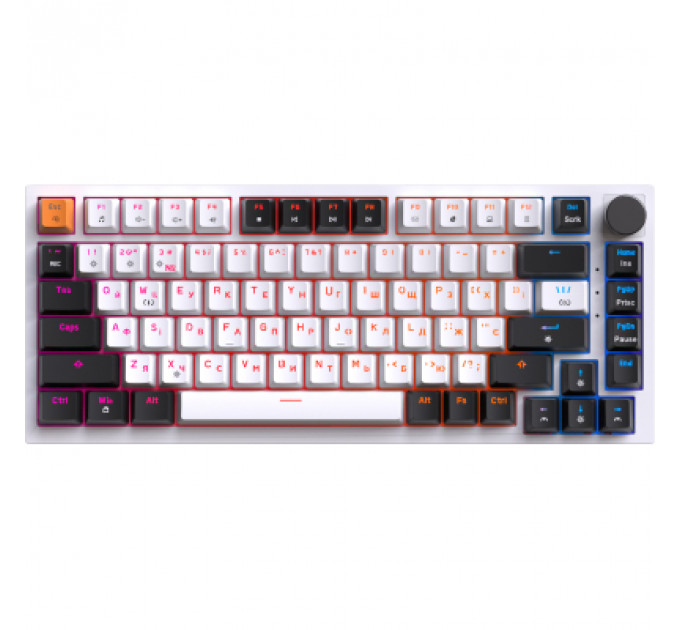 Клавіатура GamePro MK160W Hot-Swap Red Swich RGB USB UA White (MK160W)