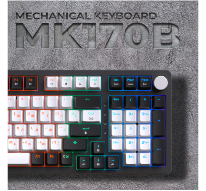 Клавіатура GamePro MK170B Hot-Swap Red Swich RGB USB UA Black (MK170B)